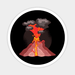 Volcano geology nature illustration motif Magnet
